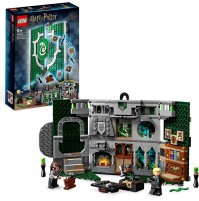 LEGO 76410 Harry Potter Stendardo della Casa Serpeverde da Parete, Sala Comune del Castello di Hogwarts con Draco Malfoy, Giochi da Viaggio da Collezione